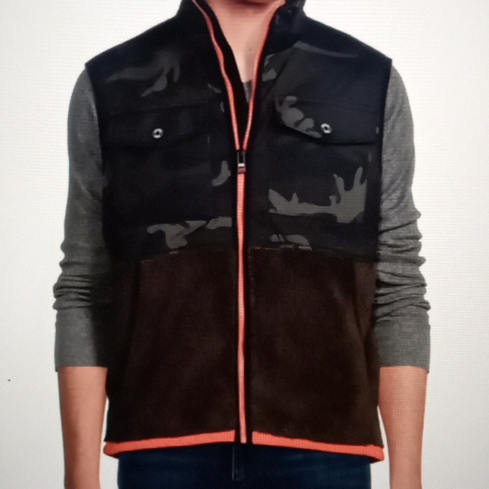 Michael Kors, Squaw Faux Shearing Camouflage Vest